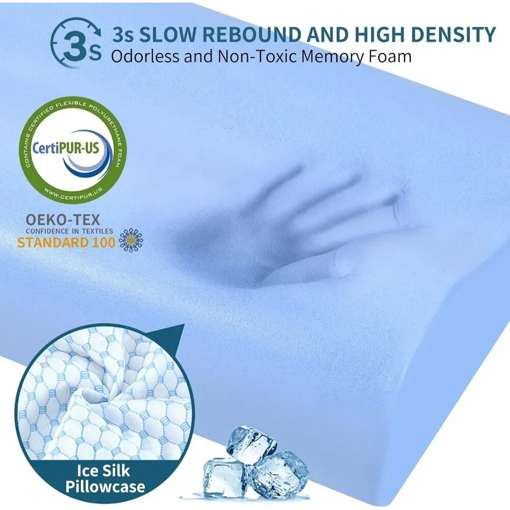Cervical Pillow for Neck Pain Relief, Contour Memory Foam Pillows for Sleeping, - Picture 5 of 7